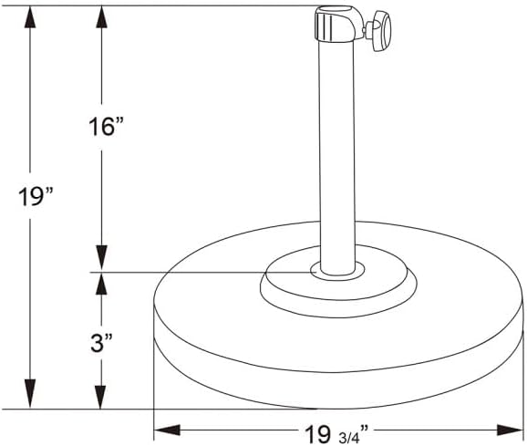 SUNGUARD UMBRELLAS 50 lb Round Concrete Patio Umbrella Base, Powder-Coated Steel Outdoor Umbrella Stand with 16 in Receiver Pole, White, Fits Up to 1.5 in Umbrella Poles