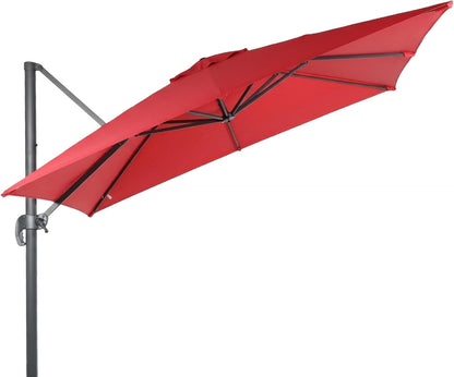 SUNGUARD UMBRELLAS 10 ft x 10 ft Square Cantilever Umbrella Replacement Canopy, 8-Rib Offset Patio Umbrella Fabric Cover, 230 GSM Solution-Dyed Polyester, UPF 50+, Canopy Only