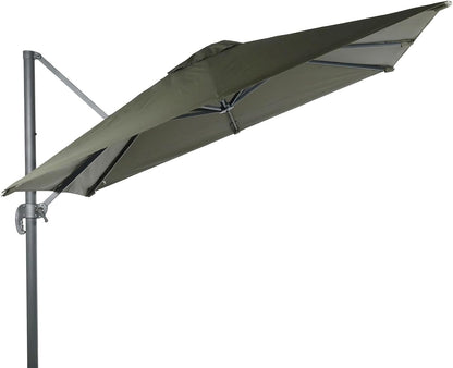 SUNGUARD UMBRELLAS 10 ft x 10 ft Square Cantilever Umbrella Replacement Canopy, 8-Rib Offset Patio Umbrella Fabric Cover, 230 GSM Solution-Dyed Polyester, UPF 50+, Canopy Only