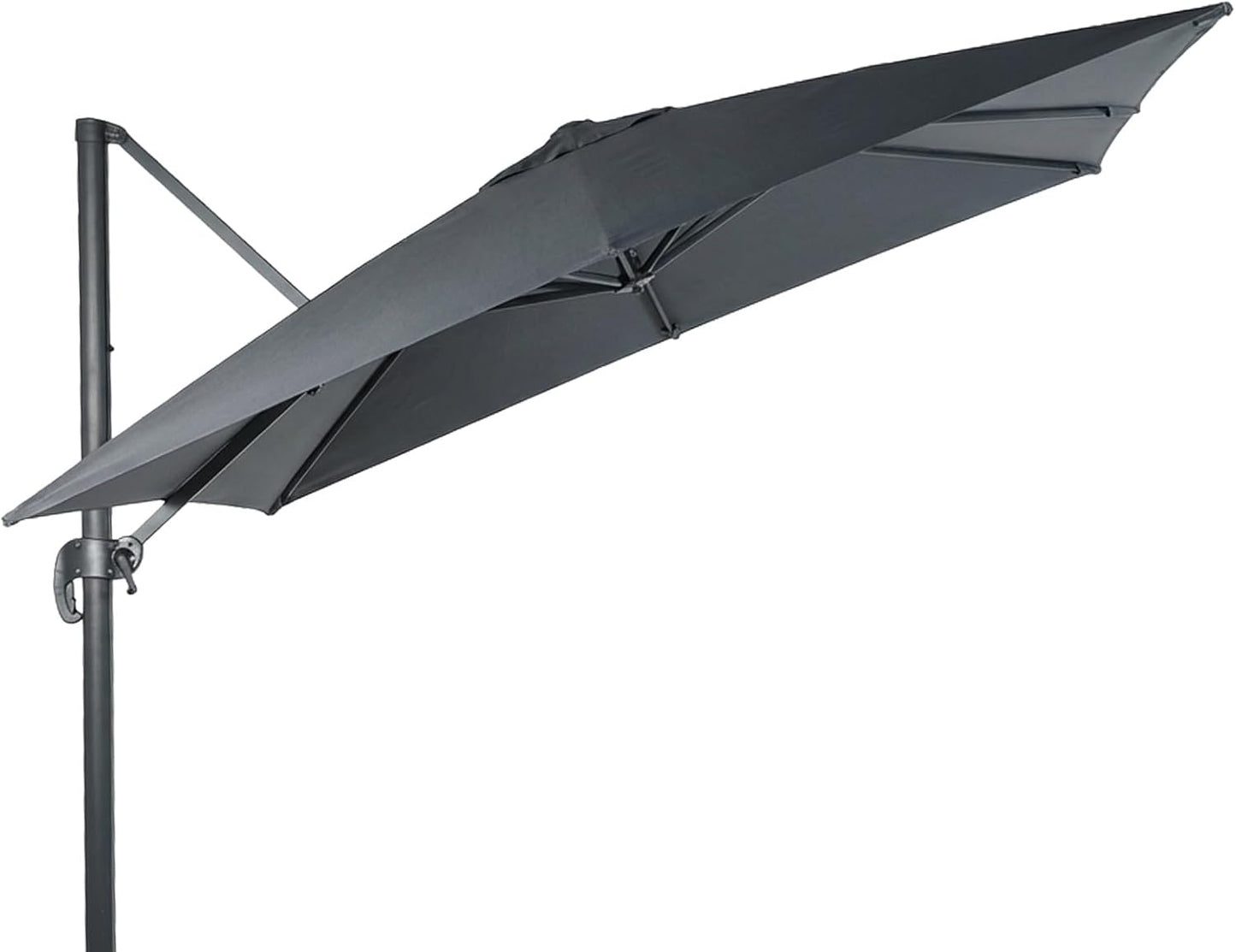 SUNGUARD UMBRELLAS 10 ft x 10 ft Square Cantilever Umbrella Replacement Canopy, 8-Rib Offset Patio Umbrella Fabric Cover, 230 GSM Solution-Dyed Polyester, UPF 50+, Canopy Only