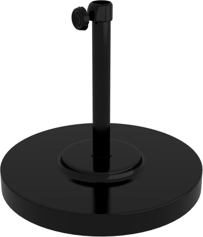 SUNGUARD UMBRELLAS 50 lb Round Concrete Patio Umbrella Base, Powder-Coated Steel Outdoor Umbrella Stand with 16 in Receiver Pole, White, Fits Up to 1.5 in Umbrella Poles