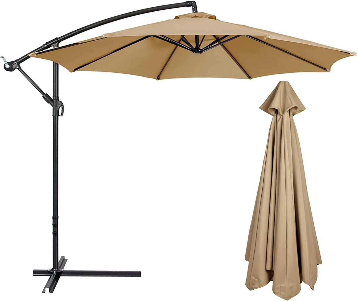 SUNGUARD UMBRELLAS 10 ft Patio Umbrella Replacement Canopy, Outdoor Market Table Umbrella Fabric Cover for 6-Rib or 8-Rib Frames, Polyester Canopy Only, for Backyard, Garden, Patio, Poolside