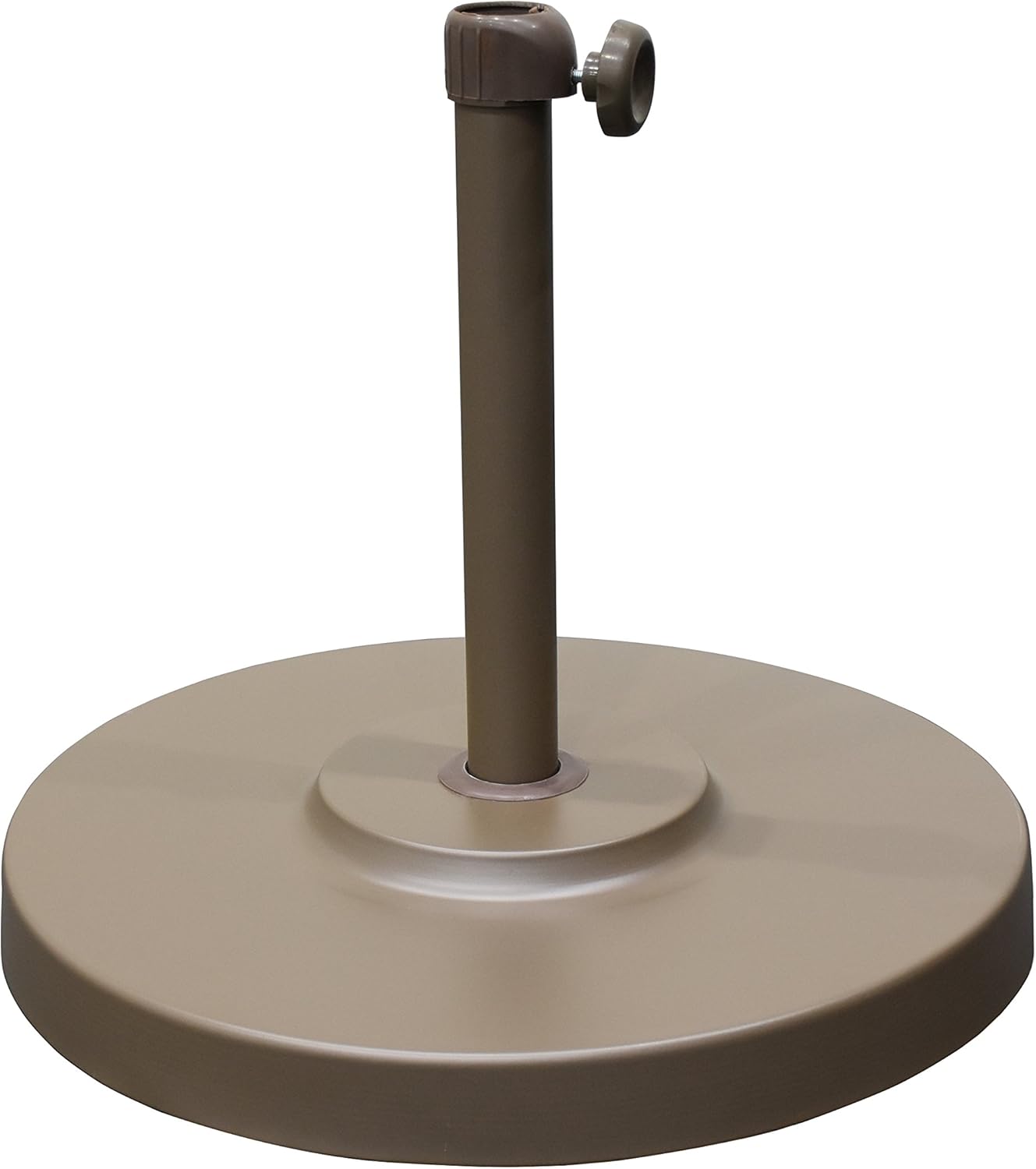 SUNGUARD UMBRELLAS 50 lb Round Concrete Patio Umbrella Base, Powder-Coated Steel Outdoor Umbrella Stand with 16 in Receiver Pole, White, Fits Up to 1.5 in Umbrella Poles