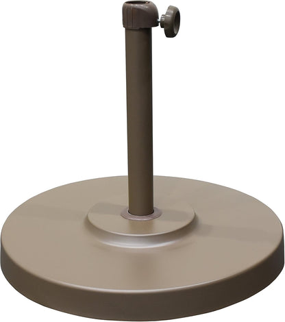 SUNGUARD UMBRELLAS 50 lb Round Concrete Patio Umbrella Base, Powder-Coated Steel Outdoor Umbrella Stand with 16 in Receiver Pole, White, Fits Up to 1.5 in Umbrella Poles
