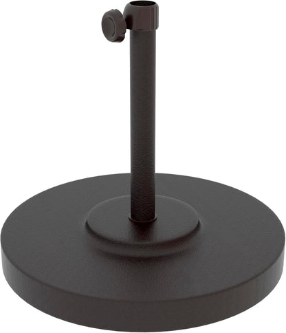 SUNGUARD UMBRELLAS 50 lb Round Concrete Patio Umbrella Base, Powder-Coated Steel Outdoor Umbrella Stand with 16 in Receiver Pole, White, Fits Up to 1.5 in Umbrella Poles
