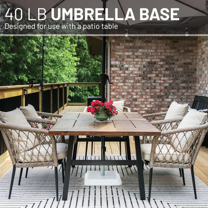 SUNGUARD UMBRELLAS 40 lb Patio Table Umbrella Base, Heavy Duty Weighted Outdoor Umbrella Stand for Patio Tables, Decks, Backyards and Outdoor Dining Areas