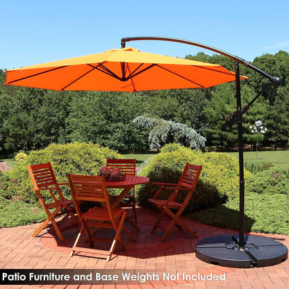 SUNGUARD UMBRELLAS 9.5 ft Cantilever Patio Umbrella with Crank, Air Vent, Polyester Canopy, Steel Pole and Cross Base for Outdoor Shade