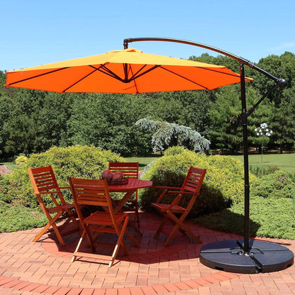 SUNGUARD UMBRELLAS 9.5 ft Cantilever Patio Umbrella with Crank, Air Vent, Polyester Canopy, Steel Pole and Cross Base for Outdoor Shade